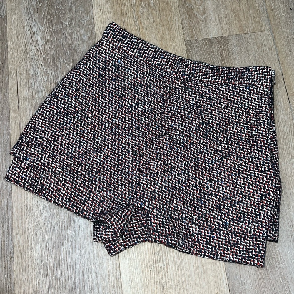 Maje Tweed Red White Blue Skort